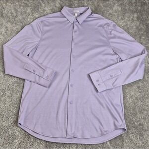 Artefact Dress‎ Shirt Mens Large Purple Regular Stretch Button Front Business
